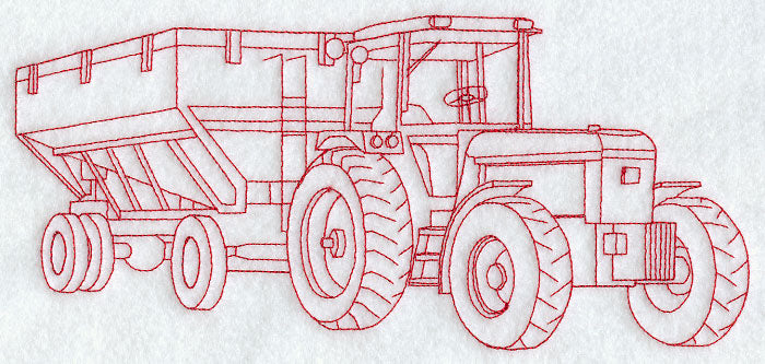 Tractor with Gravity Box (Redwork)
