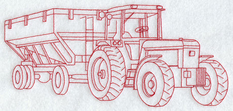 Tractor with Gravity Box (Redwork)