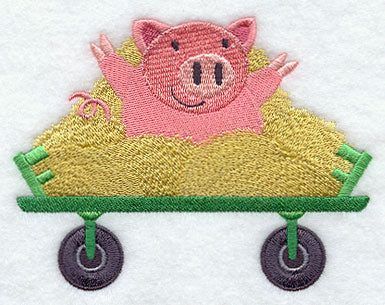 Happy Pig in Hay