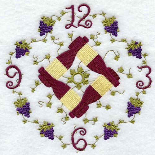 Wine & Grape Leaf Clock