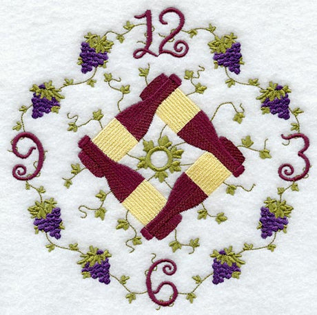 Wine & Grape Leaf Clock