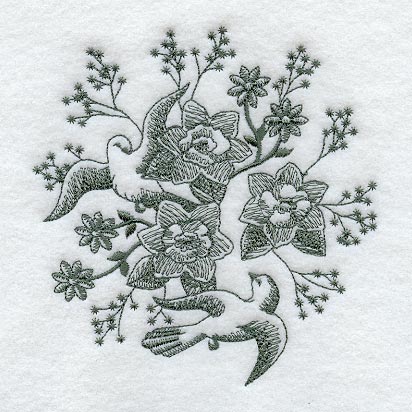 Flowers & Birds Design (Toile)