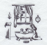 Bathtub Scene (Toile)