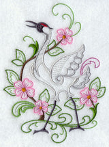 Crane and Flowers