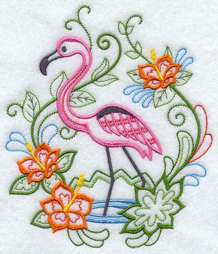 Flamingo and Flower Fancy