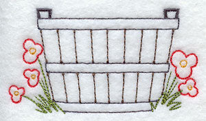 Basket and Blooms (Redwork)