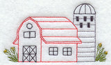 Barn and Silo (Redwork)