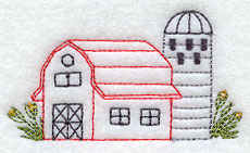 Barn and Silo (Redwork)