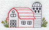 Barn and Silo (Redwork)