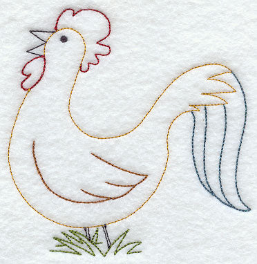 Proud Rooster (Redwork)