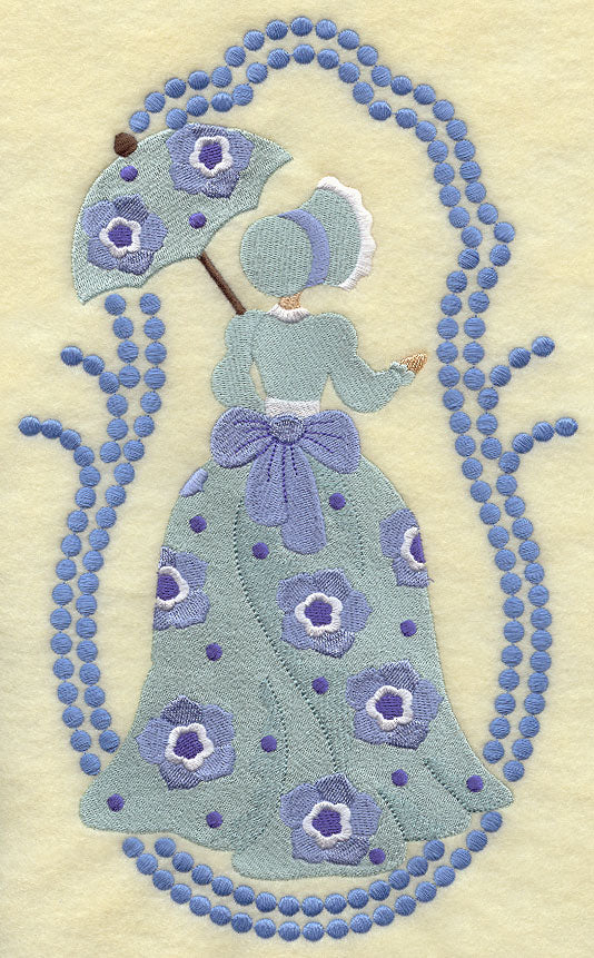 Umbrella Girl - Texas Bluebells (Candlewicking)