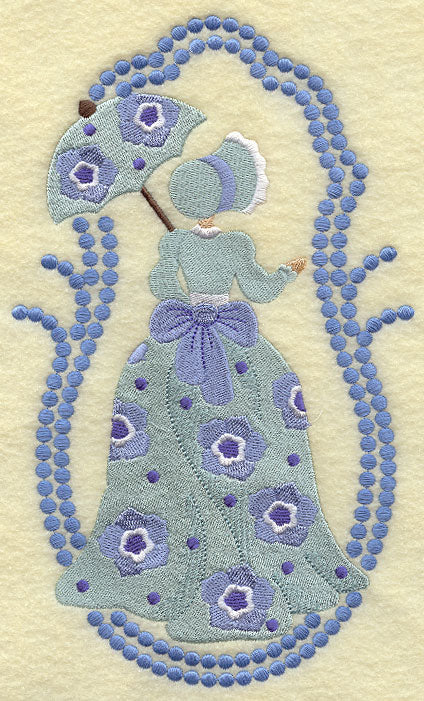 Umbrella Girl - Texas Bluebells (Candlewicking)