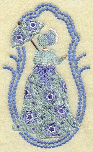 Umbrella Girl - Texas Bluebells (Candlewicking)