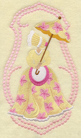 Umbrella Girl - Peach Blossoms (Candlewicking)