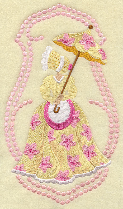 Umbrella Girl - Peach Blossoms (Candlewicking)