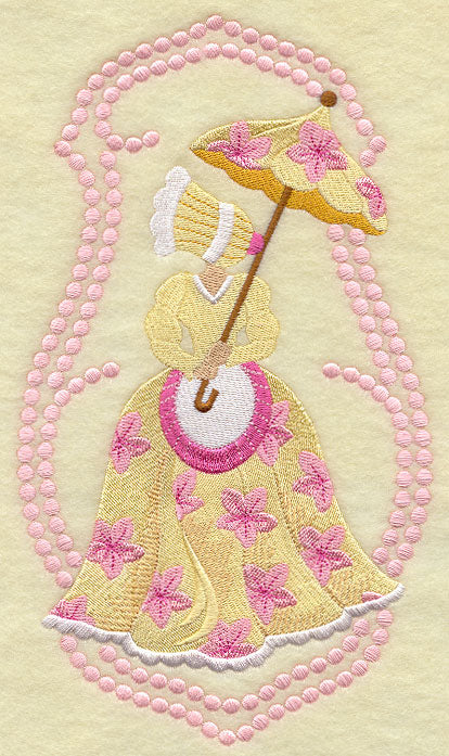 Umbrella Girl - Peach Blossoms (Candlewicking)