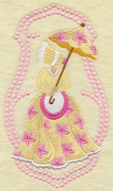 Umbrella Girl - Peach Blossoms (Candlewicking)