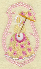 Umbrella Girl - Peach Blossoms (Candlewicking)