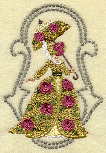 Umbrella Girl - Rose Blossoms (Candlewicking)