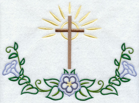 Cross with Flowers Accent