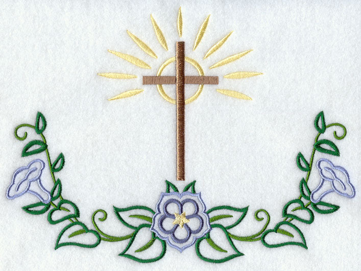 Cross with Flowers Accent