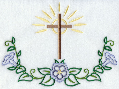 Cross with Flowers Accent