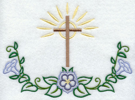 Cross with Flowers Accent