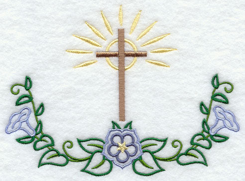Cross with Flowers Accent