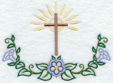 Cross with Flowers Accent