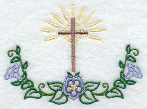 Cross with Flowers Accent