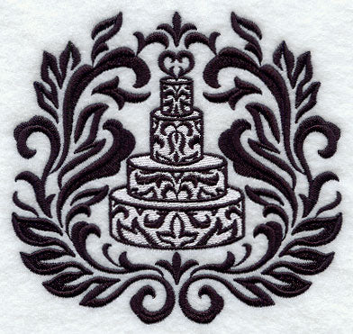 Framed Damask Wedding Cake