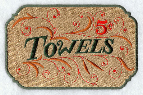 Towels 5 Cents Sign