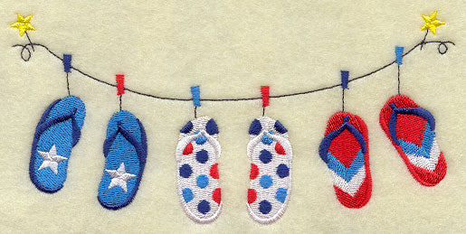 Patriotic Flip-Flops Clothesline