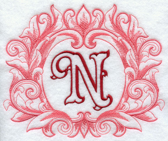 Grand Flourish Capital Letter N - 6 1/2 Inch