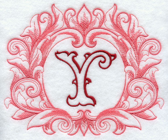 Grand Flourish Capital Letter Y - 6 1/2 Inch