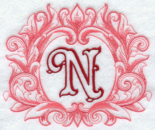 Grand Flourish Capital Letter N - 6 1/2 Inch