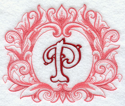 Grand Flourish Capital Letter P - 6 1/2 Inch