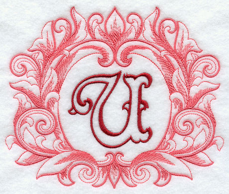 Grand Flourish Capital Letter U - 6 1/2 Inch