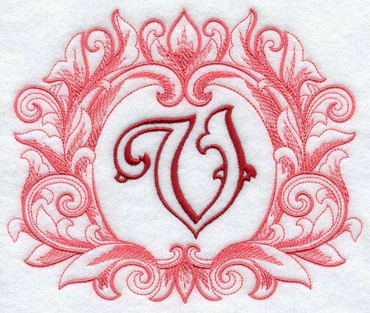 Grand Flourish Capital Letter V - 6 1/2 Inch