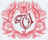 Grand Flourish Capital Letter V - 6 1/2 Inch
