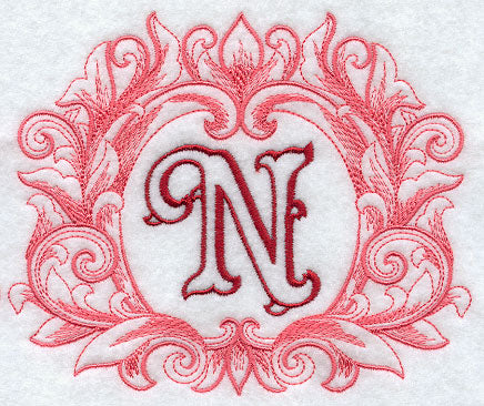 Grand Flourish Capital Letter N - 6 1/2 Inch