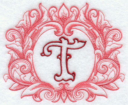 Grand Flourish Capital Letter T - 6 1/2 Inch