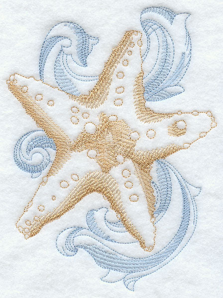 Starfish with Baroque Background