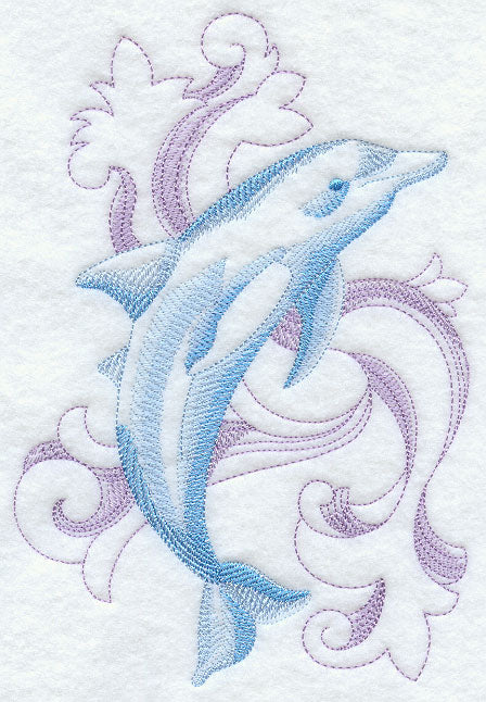Dolphin with Baroque Background