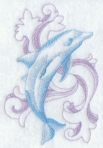 Dolphin with Baroque Background