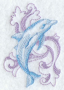 Dolphin with Baroque Background