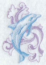 Dolphin with Baroque Background