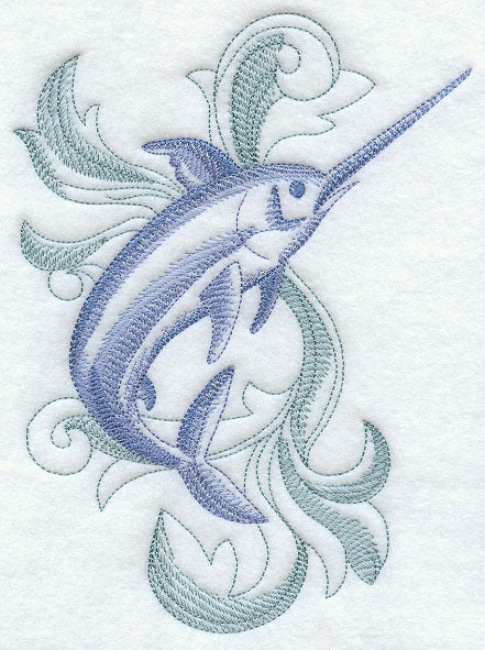 Swordfish with Baroque Background