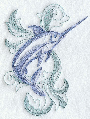 Swordfish with Baroque Background