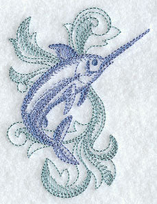 Swordfish with Baroque Background